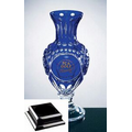 Cobalt Blue Renaissance Vase on Black Base - Lead Crystal (14 1/4"x7")
